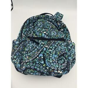 Vera Bradley Backpack Campus 37889 Dreamer Navy Blue Paisley Floral Cottagecore